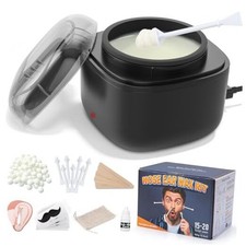 Nose Wax Kit Men, Nose Ear Hair Waxing Kit with 100g Wax, 40 Sticks, Nose Black