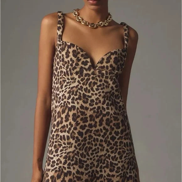 Anthropologie X Dhruv Kapoor Leopard Print Mini Dress.  Size M