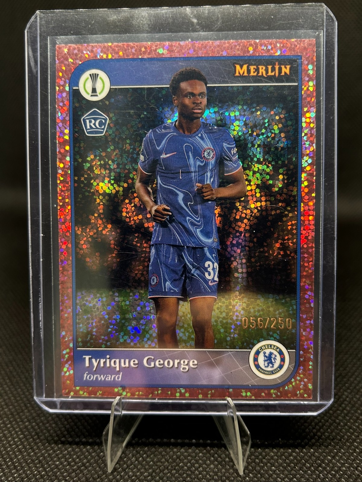 24-25 Topps Merlin Uefa Club Competitions - Tyrique George #/250 Rose Gold RC