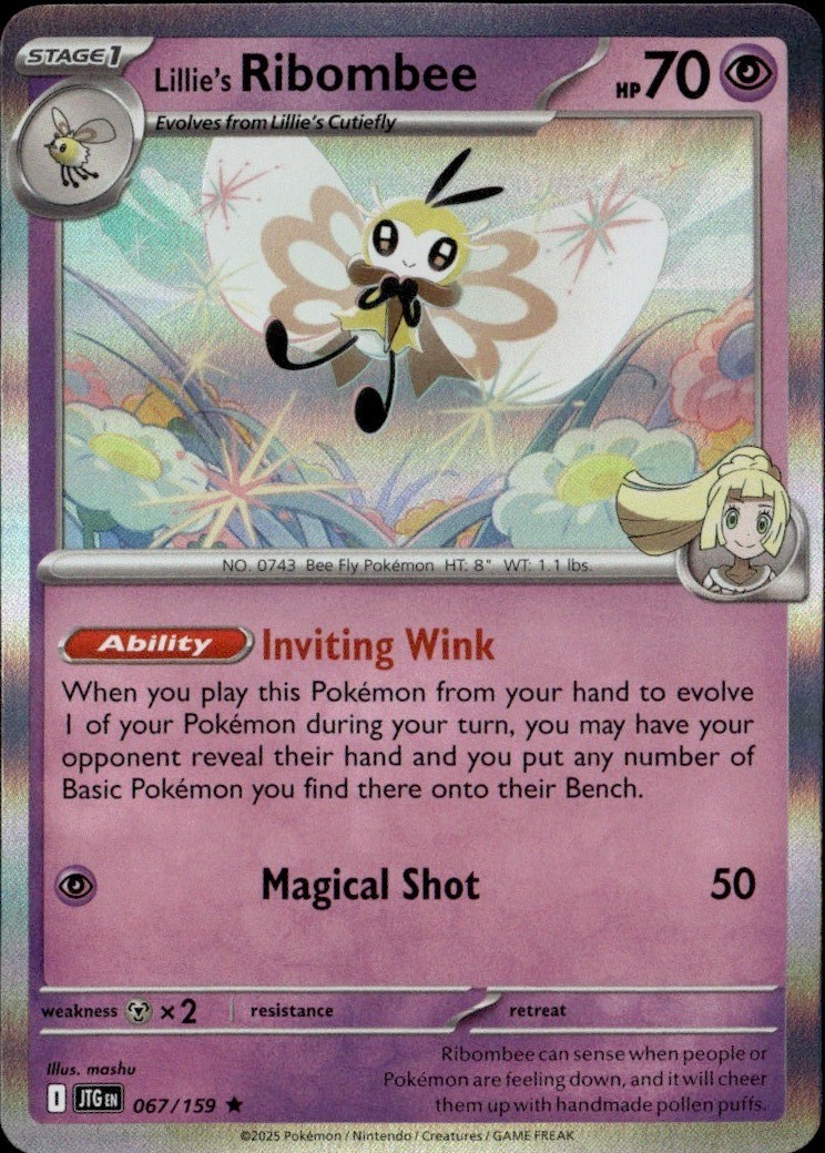 Lillie's Ribombee - Rare JTG SV09: Journey Together 067/159 LP
