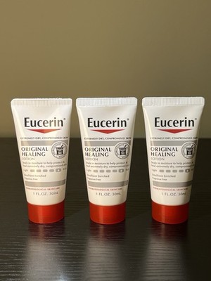 Eucerin Original Healing Lotion, Fragrance-Free 1 Oz, Lot Of 3 New FREE SHIPPING