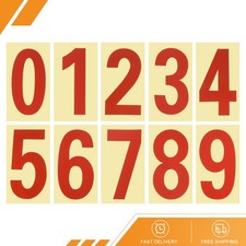 4 Set 4.13" Reflective Mailbox Numbers Sticker 0 - 9 Vinyl Number Red