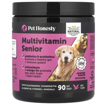 Multivitamin Senior, For Adult Dogs, Duck, 90 Soft Chews, 9.5 oz (270 g)