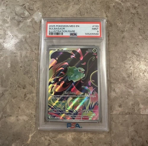 2025 POKEMON MEG EN-MEGA EVOLUTION ILLUSTRATION RARE #133 BULBASAUR PSA 9