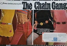 1968 Kotex sanitary napkins chain gang womens belts feminine hygiene vintage Ad 