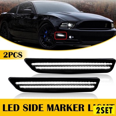 For 10-14 WHITE Mustang Ford Front Fender Side Lamp Marker Light Housing Lamp 4x