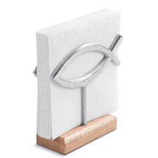 Serviettenhalter Serviettenspender 17x6x16cm Fisch silber Kommunion Napkin holde