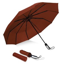 USA Folding Umbrella 10 Ribs Compact Travel Umbrella with Teflon Coating, Aut...