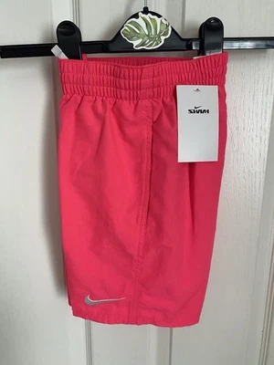 Nike swim shorts small 128/137cm Pink/white New with tags but has small Defect - Image 1 of 4