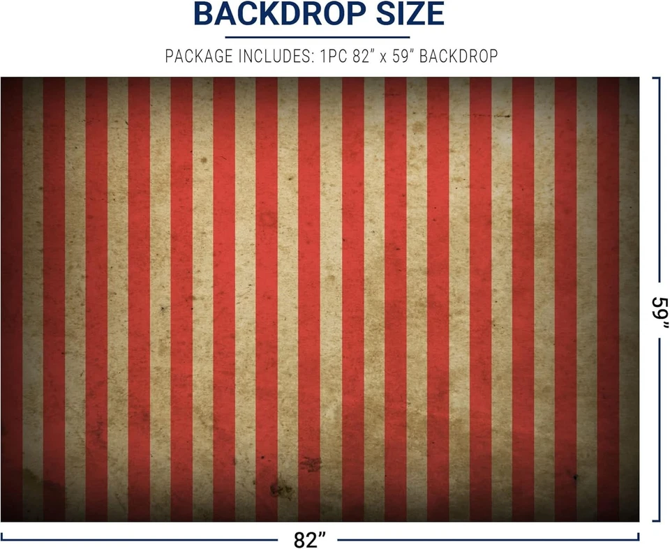 Allenjoy 7x5 pies Malvado Halloween Circo Carnaval Telón de fondo 82 x 59 pulgadas, Rojo, Blanco Foto 3 de 4