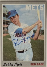 1970 TOPPS Bobby Pfeil Auto Card #99 (RC) New York Mets Vintage Baseball Signed 