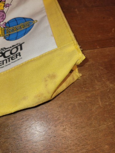 Vtg 1982 Walt Disney World Epcot Center Journey Into Imagination Tote Bag Yellow - Picture 2 of 8