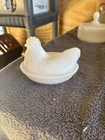 VTG Milk Glass Hen on Nest Candy Dish, Hazel Atlas 4.25”L  3.25”W 3.5”H