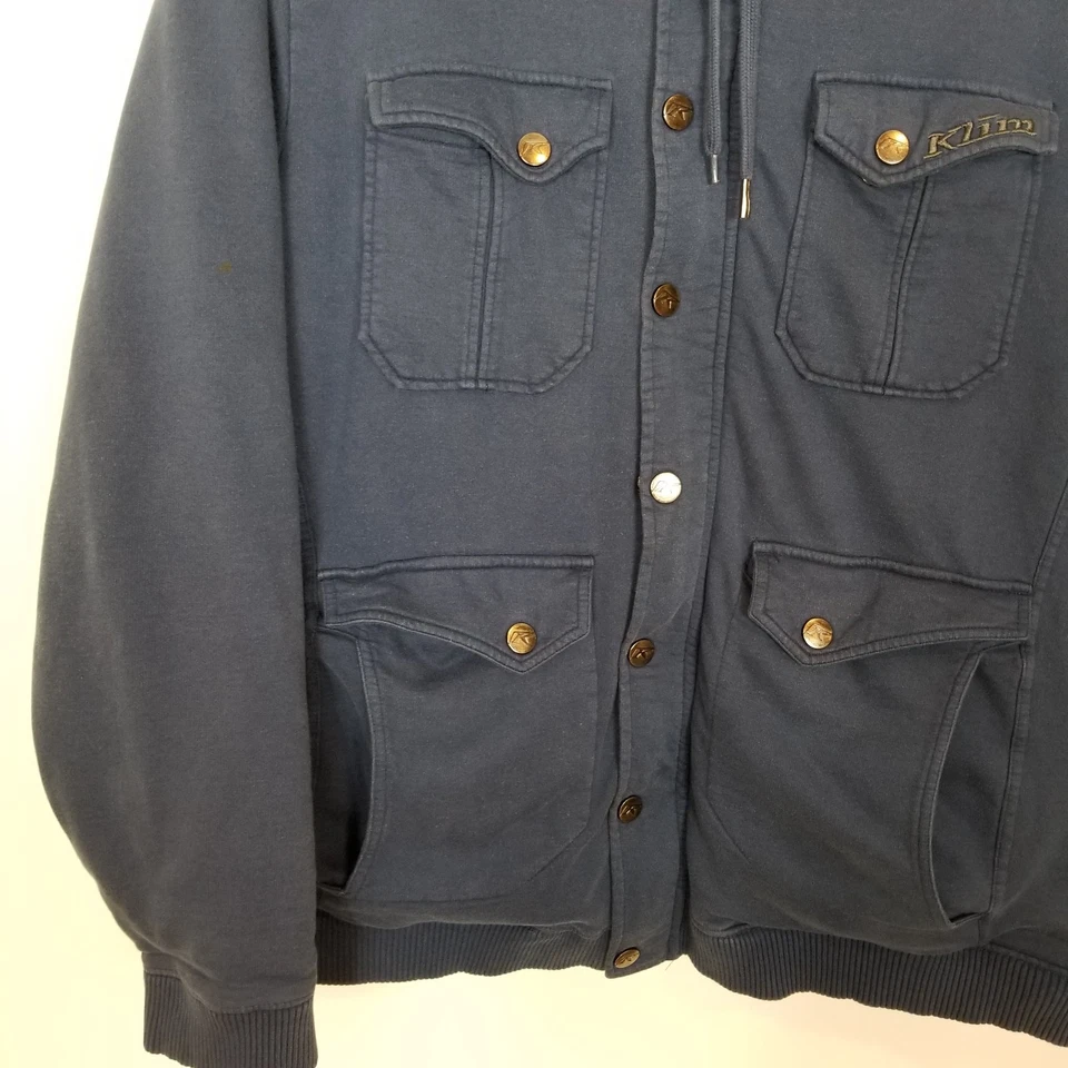 Chaqueta de punto con capucha militar Klim para hombre talla 2XL forrada de lana bolsillos azules cremallera a presión Foto 3 de 4