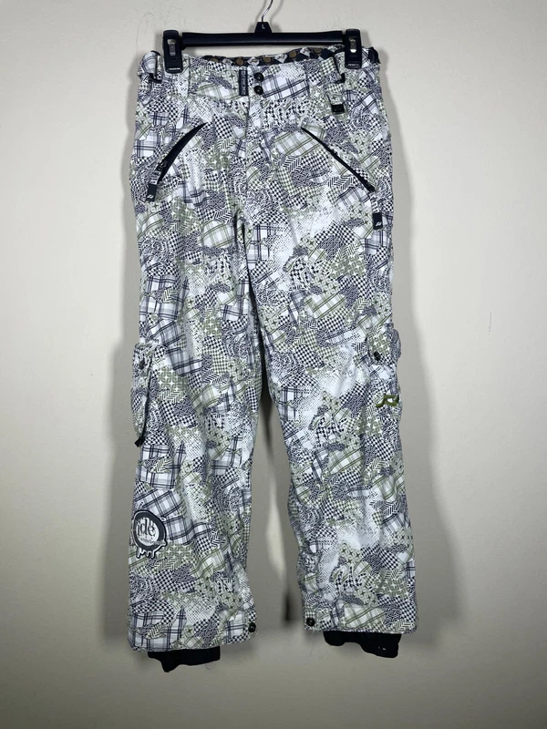 burton ride snowboard outerwear division green print pants