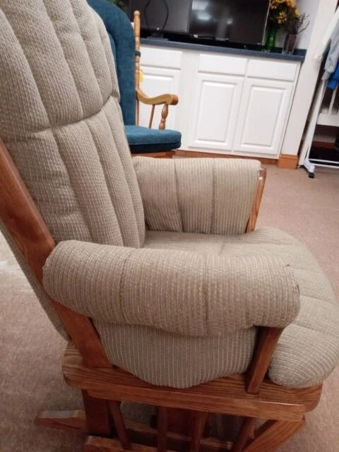 Solid oak glider rocker hot sale