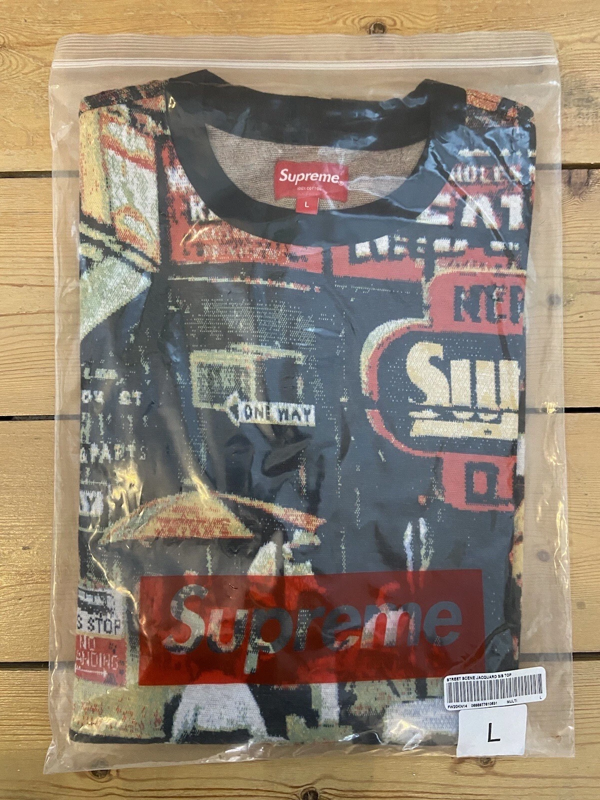 T shirt haut jacquard Supreme Street Scene grand FW20 neuf