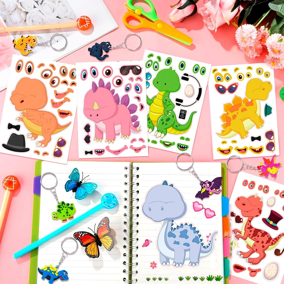 Favores de fiesta de dinosaurios para niños, conjunto de favores de fiesta de cumpleaños de dinosaurios suministros de fiesta Foto 4 de 4