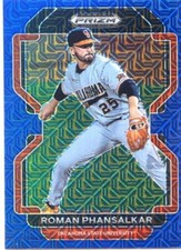 2022 PANINI DRAFT PICKS PRIZM Blue Mojo NO. 208 Roman Phansalkar - Oklahoma Stat