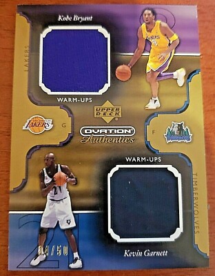 Kobe Bryant and Kevin Garnett Gold UD-Ovation Authentic Warm Ups 