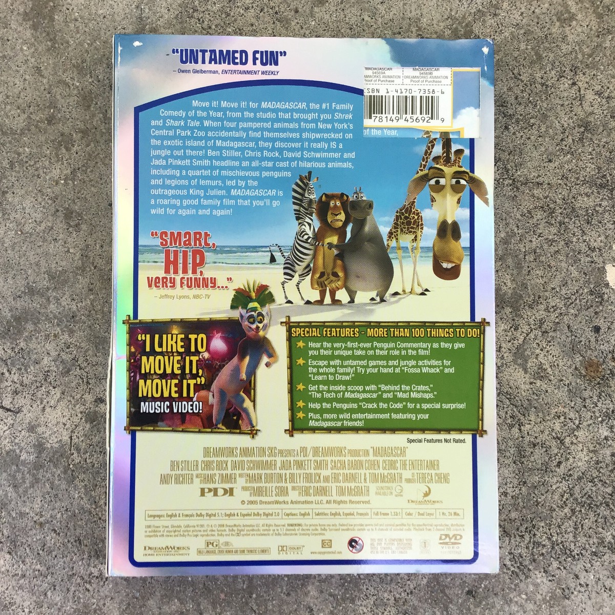 Sealed Madagascar (DVD, 2005, Full Screen) w/ Slipcover