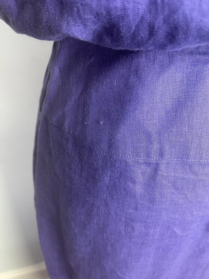 Vestido morado de lino y cuero años 80 80 Foto 4 de 4
