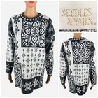 Needles & Yarn Sweater Womens Large Ornate Geometric Snowflake Oversized EUC