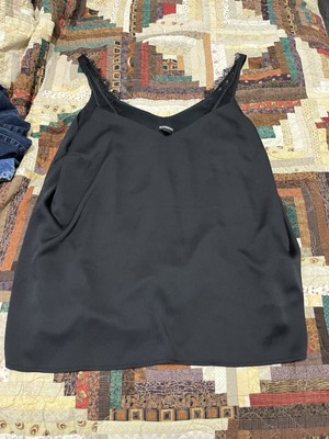 EXPRESS Black Lace Spaghetti Strap Top Double Lined Women s Size XL