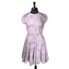 Free People Women 8 Lace Embroidered Mini Dress Boho Romantic Cottagecore