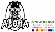 Aloha Tiki Statue Hawaii Vinyl Decal Sticker Car Window Bumper Wall Laptop 6"