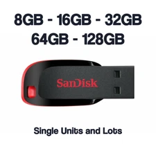 Sandisk 8GB 16GB 32GB 64GB 128GB Cruzer Blade Flash Drive Memory Stick USB Lot