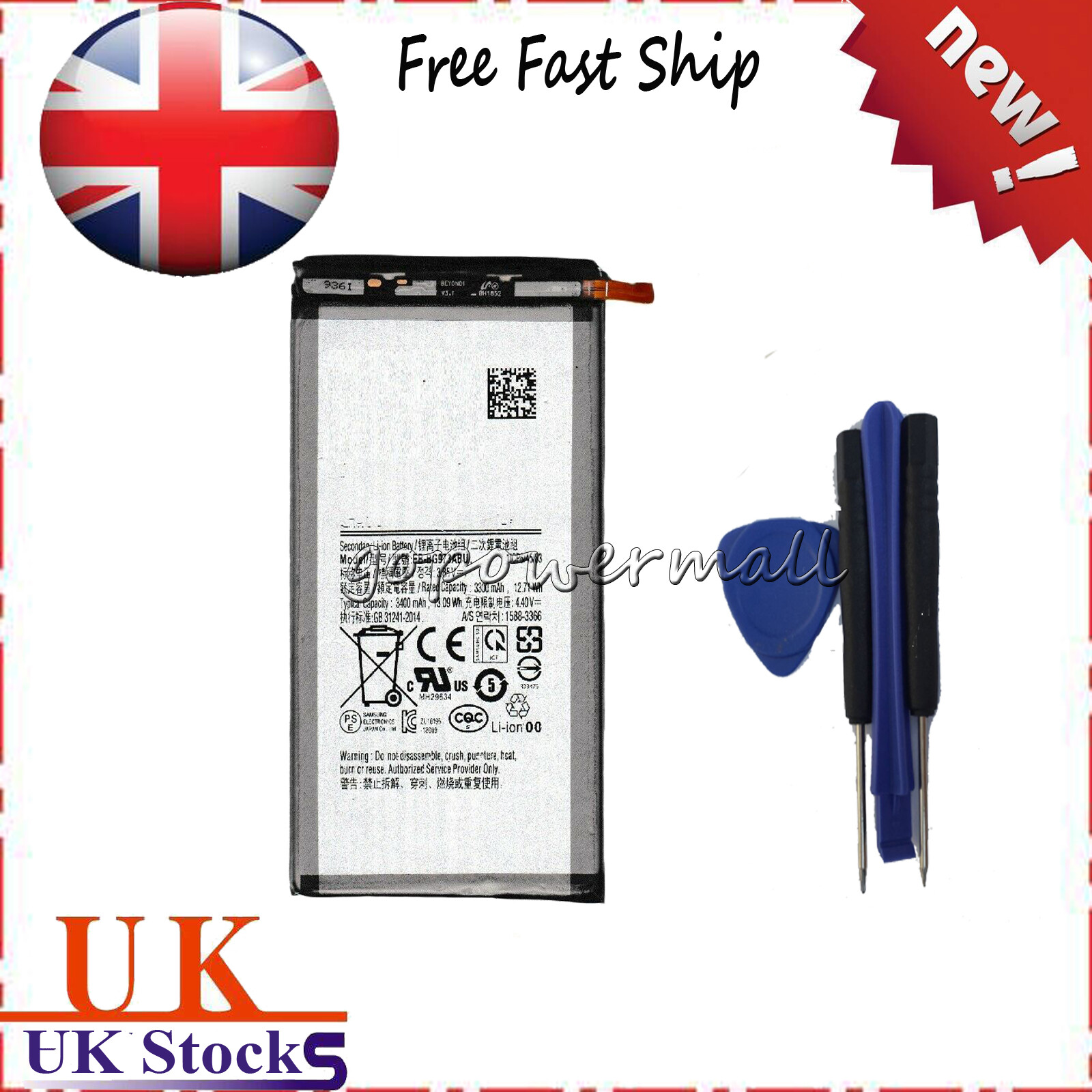 Replacement Battery For Samsung Galaxy S10 G973 Battery 3300mAh EB-BG973ABU New