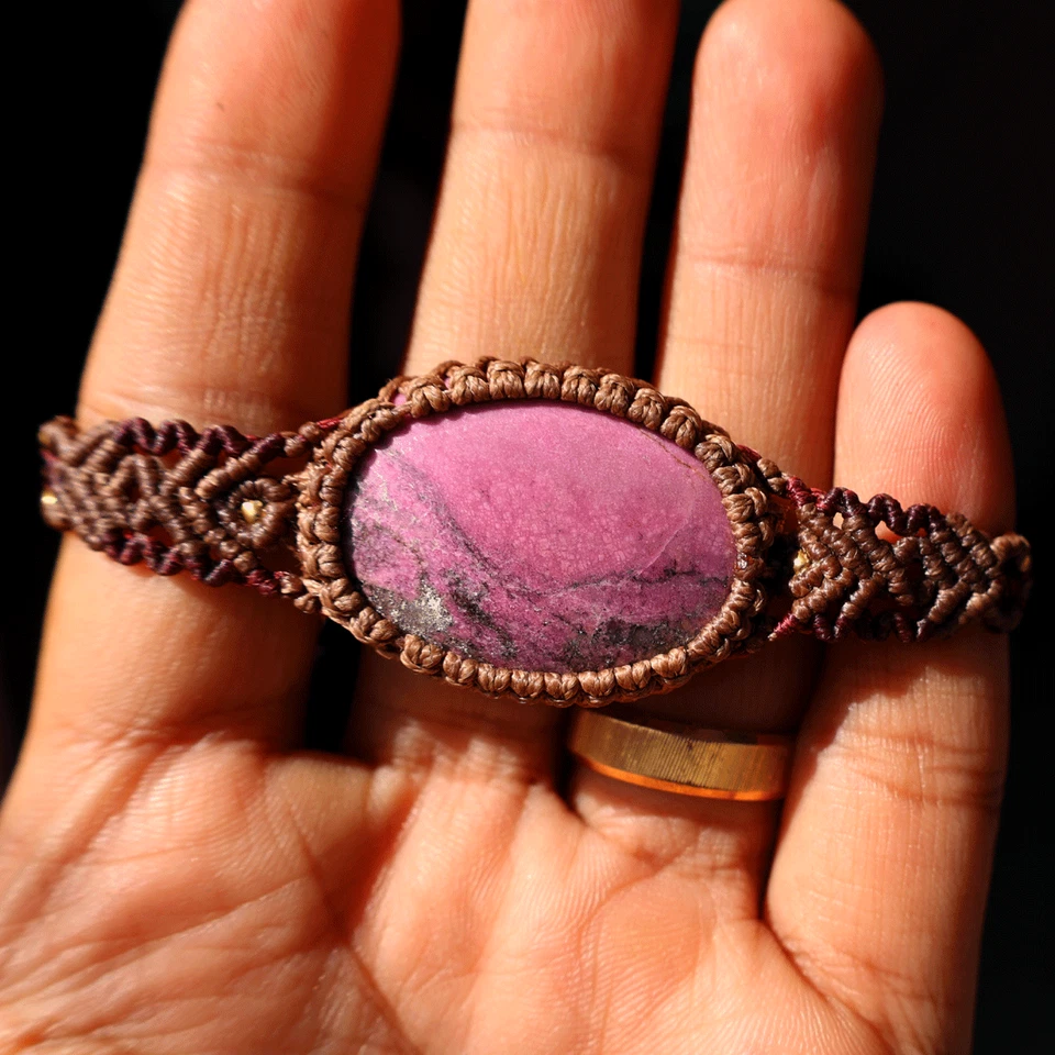 手工制作摩洛哥天然钴方解石宝石微黄水晶手链 — 第 3/4 张图片