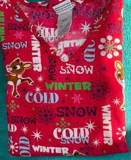 Rudolph CHRISTMAS Scrub Top Size S