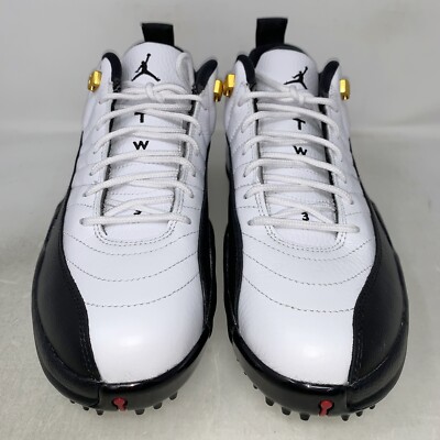 Air Jordan 12 Low Taxi Playoffs Black White Golf Shoe, Size Air Jordan 12 Low Taxi Playoffs Black White Golf Shoe, Size