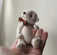 Finley bear soft toy sewing pattern.  Mini 4 inch teddy pattern