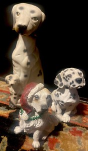 Mix Lot Of 3 Vintage Ceramic /Heavy/Light Poly Resin Dalmatian Figurines