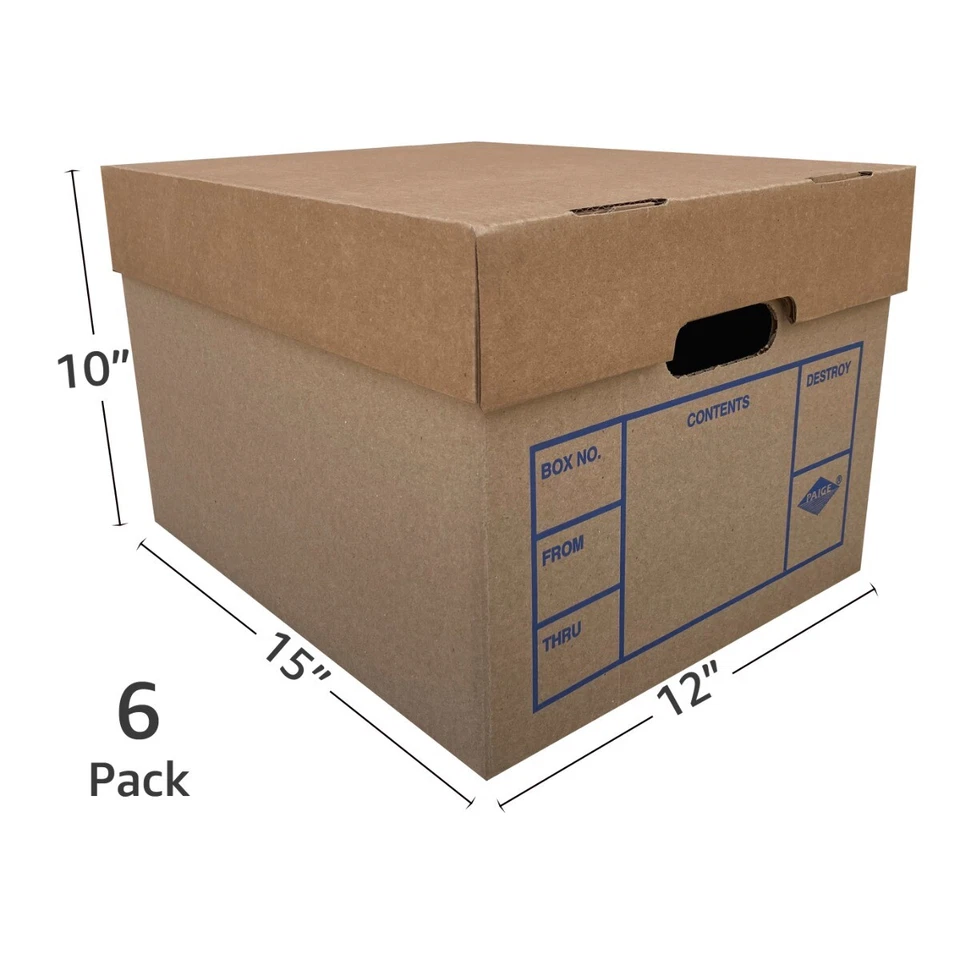 UBMOVE File Moving Boxes 200# Strength, Small, 15 x 12 x 10 Inches, 6 Pack - Image 2 of 4