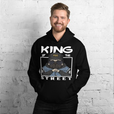 Funny Pug Hoodie ? King Of The Street Dog Lover Hooded Pullover Sweatshirt
