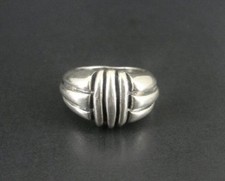 Criss Cross Lines Domed Band Sterling Silver 925 Ring size 6