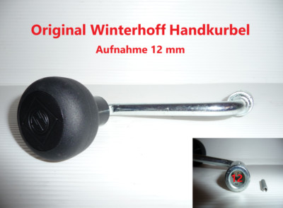 Winterhoff Handkurbel Ersatz Kurbel Stützrad Kunsstoff / PVC schwarz NEU 