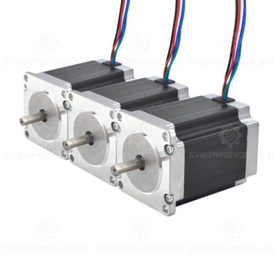 STEPPERONLINE 3PCS Nema23 Stepper Schrittmotor 1.9Nm 2.8A 76mm φ6.35mm CNC
