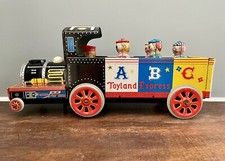 Vintage 1960s Masudaya Toyland Express Tin Train Retro Nursery Shelf Decor