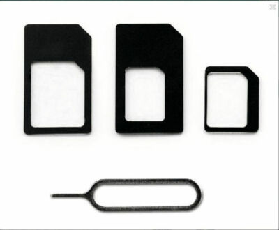 2 x Micro Nano SIM Card Adapter Connector kit iPhone Huawei Samsung LG HTC Sony