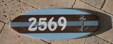 Surfboard address sign beach house address plaque lake house address sign
