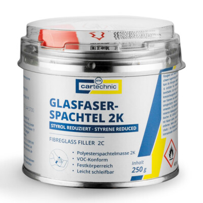 Cartechnic 2K PE Glasfaserspachtel VOC 250g Spachtel Styrol reduziert + Härter