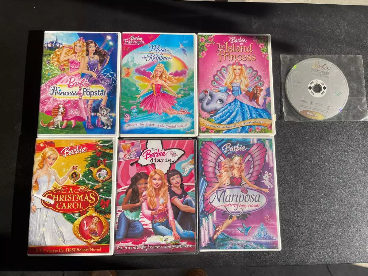 7 GREAT LITTLE GIRLS BARBIE DVD MOVIE COLLECTION, BARBIE PRINCESS,ISLAND  PRINCES