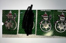 New Metal letter N or R or P Monogram Snowman Christmas Tree Ornament