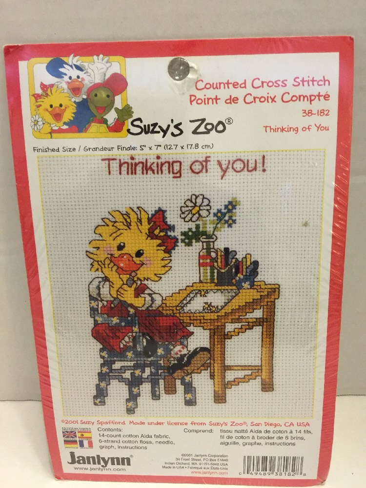Suzy S Zoo Thinking Of You Counted Cross Stitch Kit 5x7 By Janlynn For Sale Online Ebay