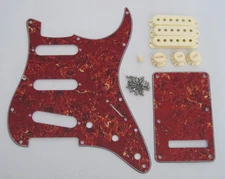 Vintage Tortoise ST  SSS Pickguard with Aged White Pickup Covers Knobs Tip